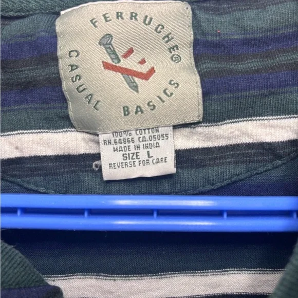 Vintage Ferruche Basics Striped Long Sleeve Henley Shirt - Picture 4 of 4